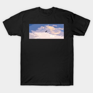 bird in the sky at sunset T-Shirt